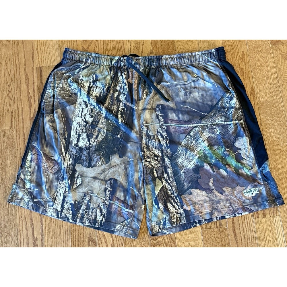 Russell Shorts Mens Size 2XL Mossy Oak Country Camo Athletic Hunting Performance